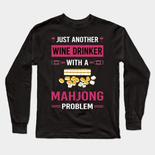 Wine Drinker Mahjong Majong Mah Jong Mah Jongg Long Sleeve T-Shirt